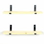 Hanah Home Lam008 Estantería de Pared de Madera y Metal Negro y Roble